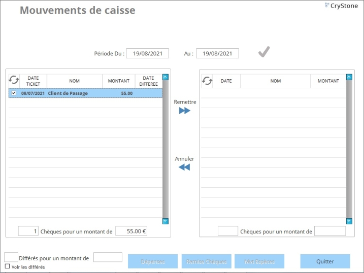 Les remises en banque ch&egrave;ques